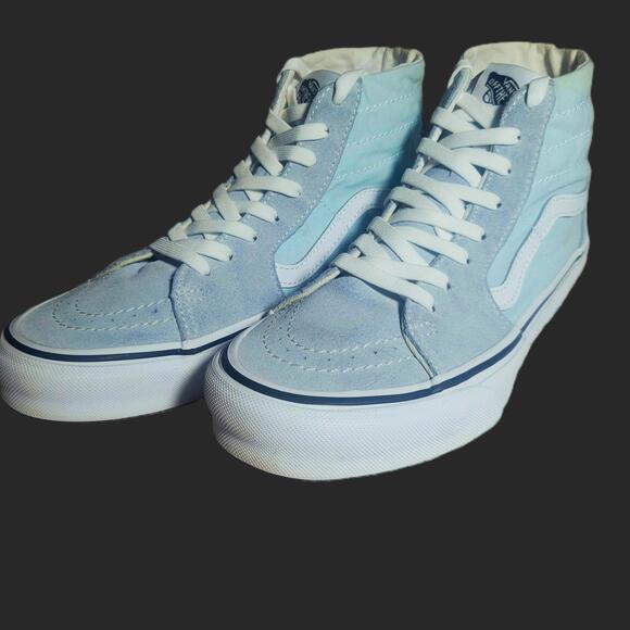 Vans Shoes - VANS Sk8-Hi Old Skool Suede Canvas Sneaker Lt Blue/White - Size 7(M), 8.5(W)